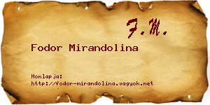 Fodor Mirandolina névjegykártya