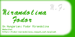 mirandolina fodor business card